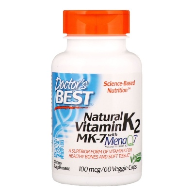 Витамины Doctor's Best, MK-7 с натуральным витамином К2 MenaQ7  100 мкг 60 капсул
