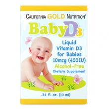 Витамины California Gold Nutrition Витамин D3 в каплях для детей 400 ME 10 мл