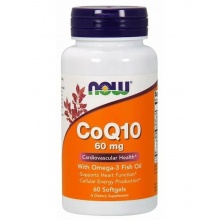 Антиоксидант NOW CoQ10 with Omega 3 60 капсул