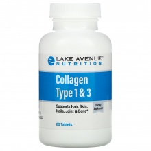 Коллаген Lake Avenue Nutrition Collagen Type 1&3 60 таблеток