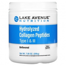 Коллаген Lake Avenue Nutrition Hydrolyzed Collagen Peptides Type 1+3 200 гр