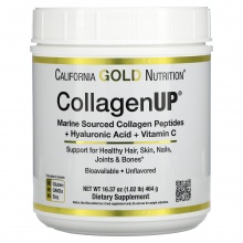 Коллаген California Gold Nutrition Collagen UP 5000 Marine-Sourced Collagen Peptides + Hyaluronic A 464 гр