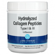 Коллаген Lake Avenue Nutrition Hydrolyzed Collagen Peptides  Type 1 + 3 460 гр