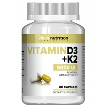 Витамины aTech nutrition VITAMIN D3 5000 МЕ + К2 60 капсул