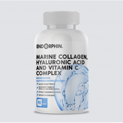 Коллаген ENDORPHIN Marine collagen, Hyaluronic acid and Vitamin C Complex 90 капсул