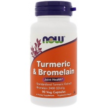 Антиоксидант NOW Turmeric + Bromelain 90 капсул