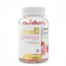 Витамины Maxler Calcium D3 Gummies For Kids 90 жевательных конфет Strawberry