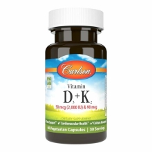 Витамины Carlson Labs Vitamin D3 + K2 60 капсул