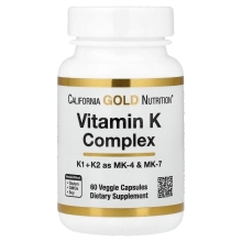 Витамины California Gold Nutrition Vitamin K Complex 120 мкг 60 капсул