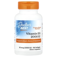 Витамины Doctor's Best Vitamin D3 2000 IU 180 капсул