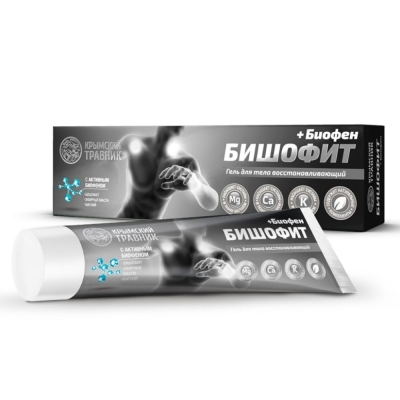 Гель для тела Крымский травник БИШОФИТ + БИОФЕН восстанавливающий 100 мл